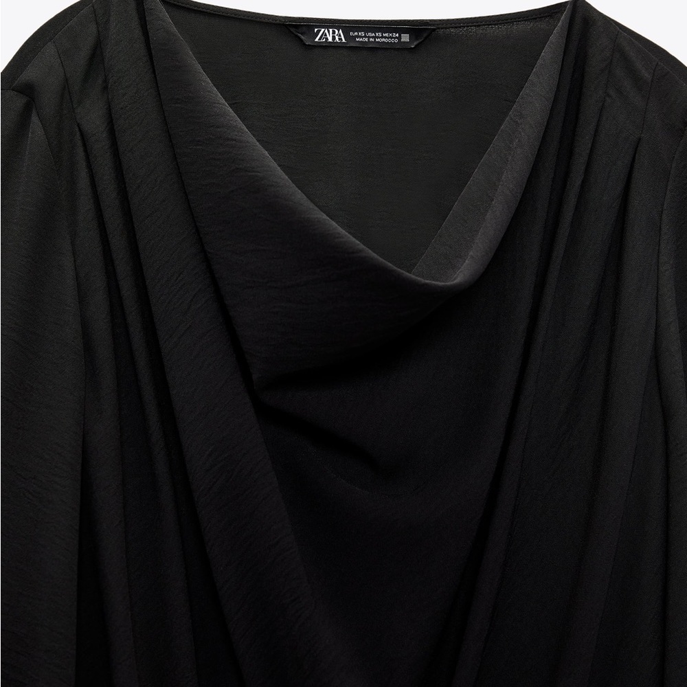 Black Belted Long Sleeve Grunge Midi Dress - Picture 6 of 7